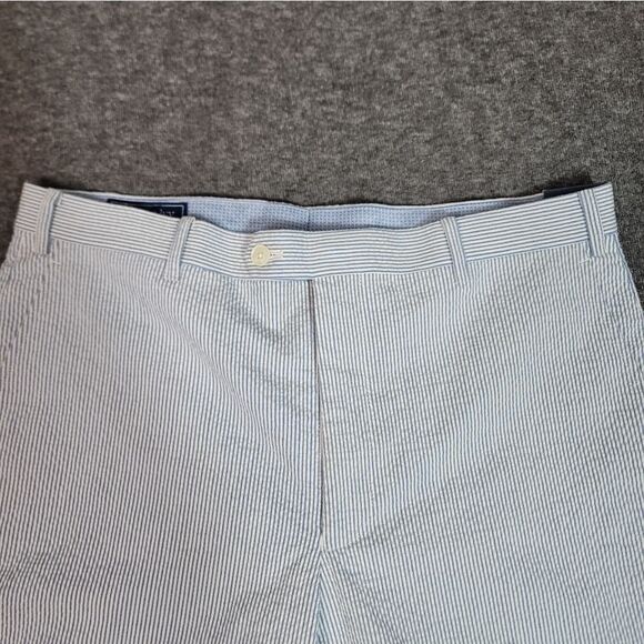 Crown & Ivy Seersucker Mens Modern Fit Pant Size 34W × 32L Blue White Striped - Picture 3 of 10